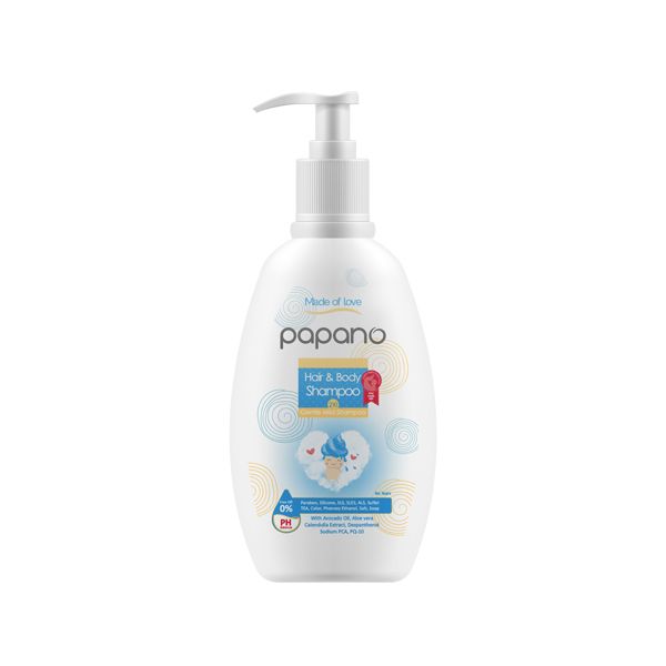 شامپو سر و بدن پاپانو مدل gentle mild shampoo حجم 300 میلی لیتر